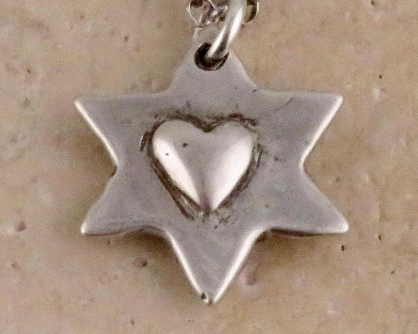 Star of David Love Necklace - Sterling
