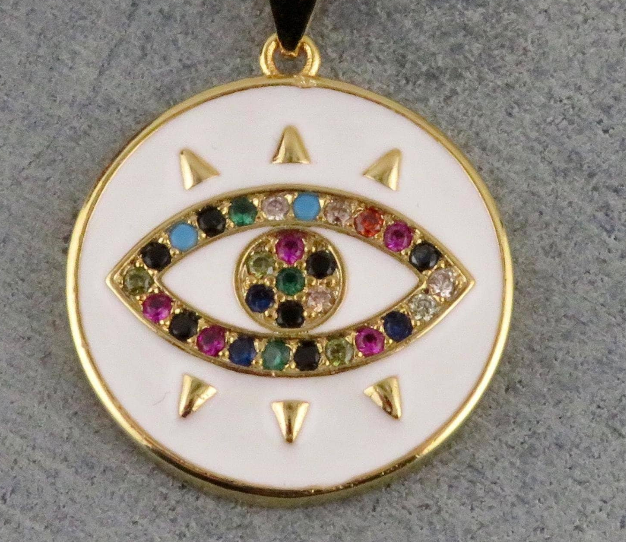 Colorful Eye Medallion Necklace LG
