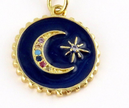Blue Celestial Disc Necklace