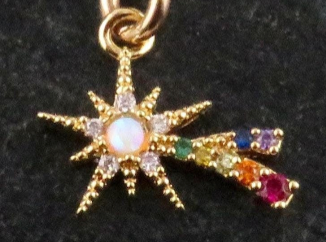 Colorful Opal Shooting Star Necklace - GF