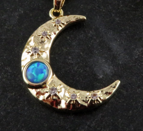 Opal Moon Necklace - GF