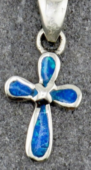 Opal Cross Necklace - Sterling