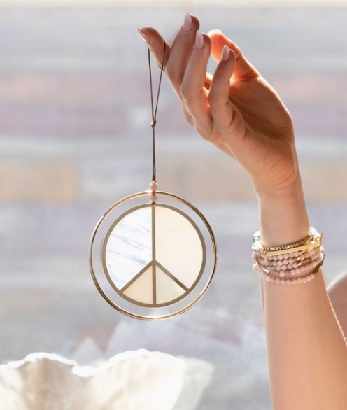 Stained Glass Light Catcher - Peace Sign