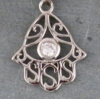 Cutout Sparkly Hamsa Necklace