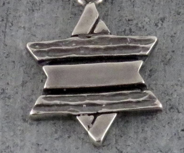 Rustic Star of David Necklace - Sterling