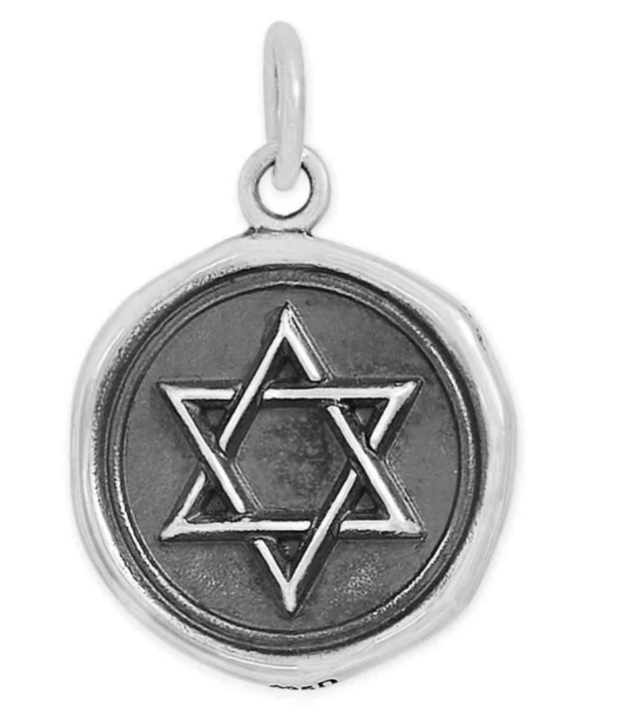 Star Of David Wax Seal Necklace - Sterling