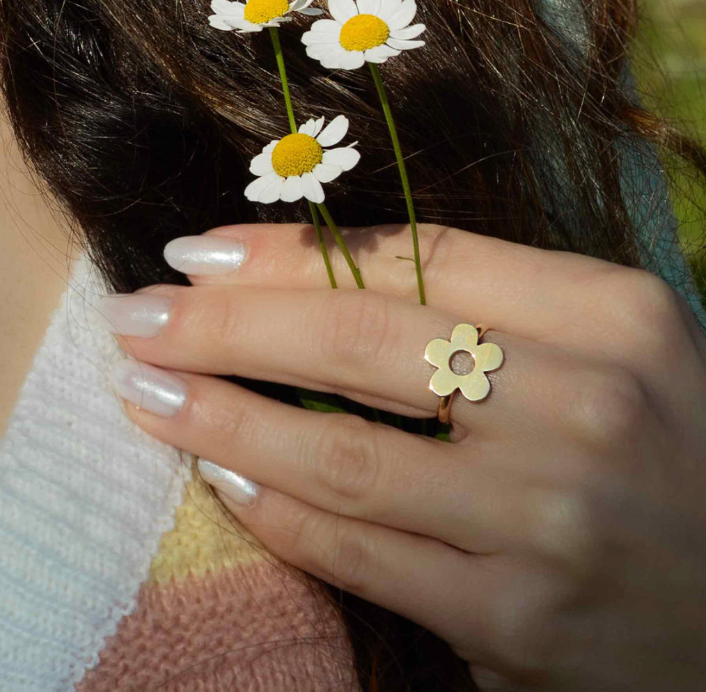 Daisy Open Flower Ring - Bronze