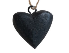 Mango Wood Heart Ornaments - Small