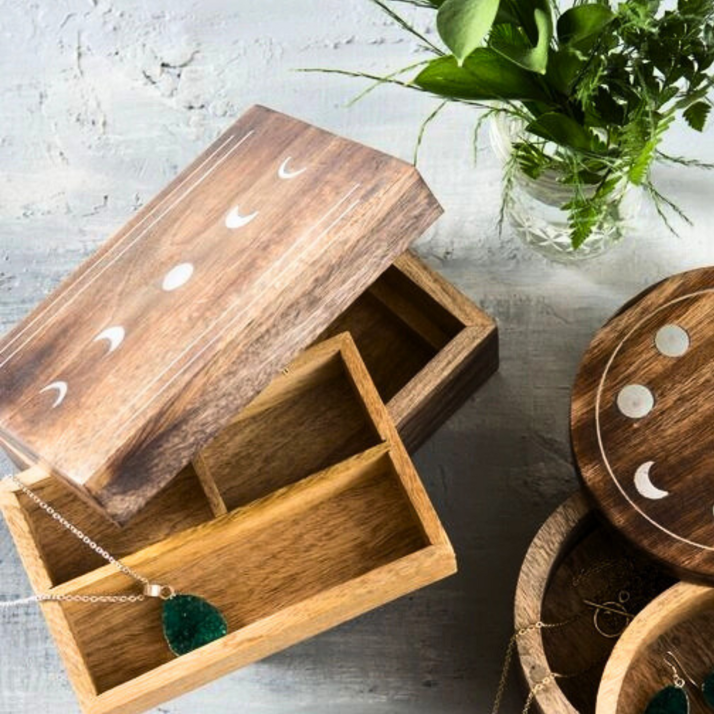 Indukala Moon Phases Jewelry Box