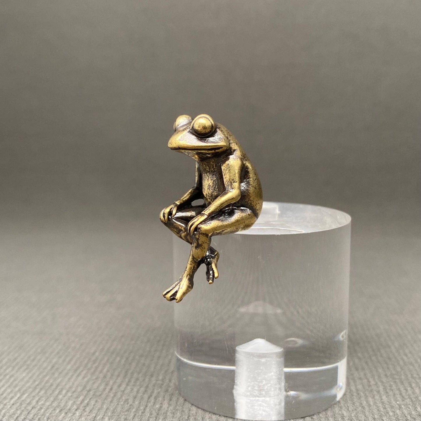 Frog Sitting on Ledge Mini Figurine - Decor/Desktop Ornament