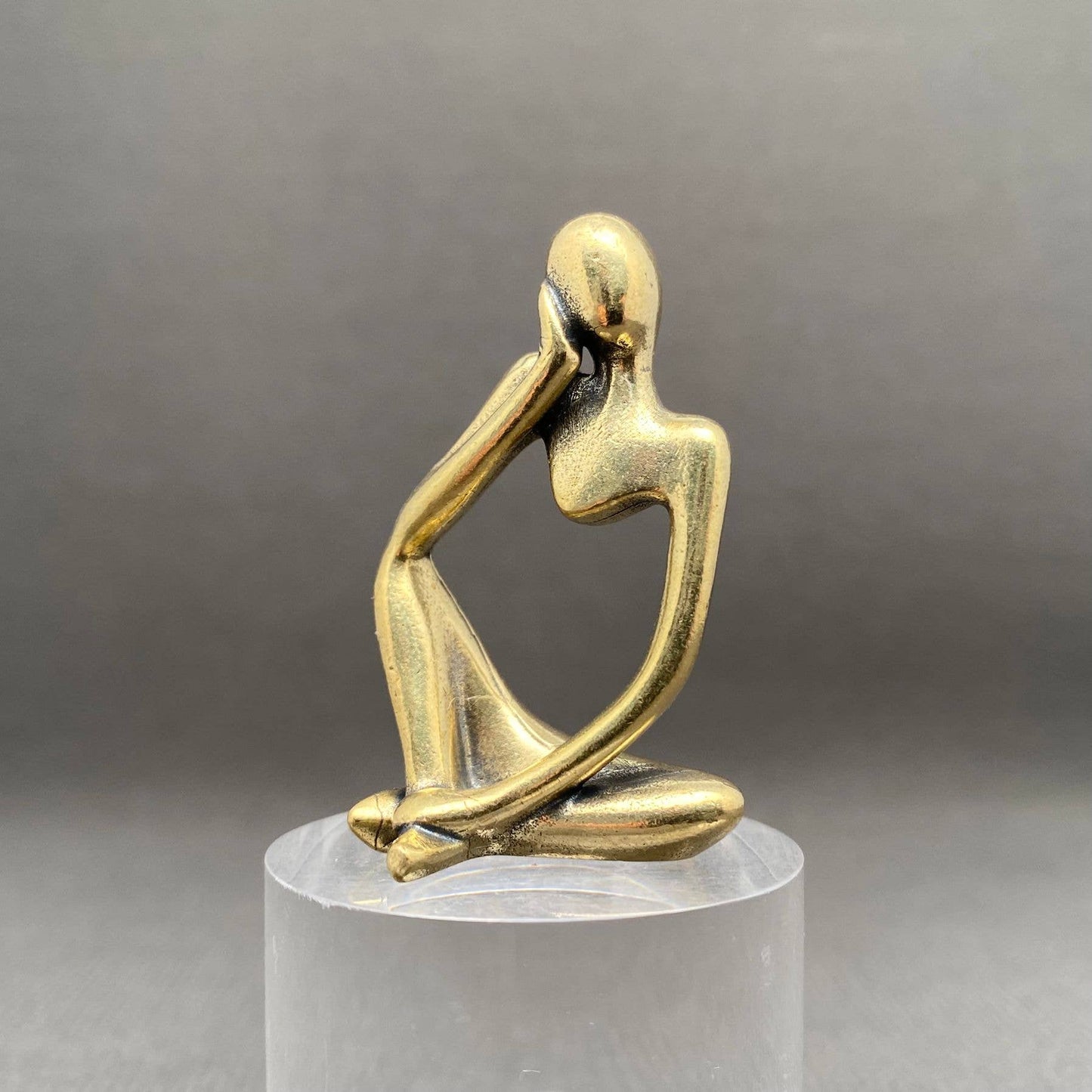 Brass Abstract Desktop Ornament/Decor - 'Pondering Person'