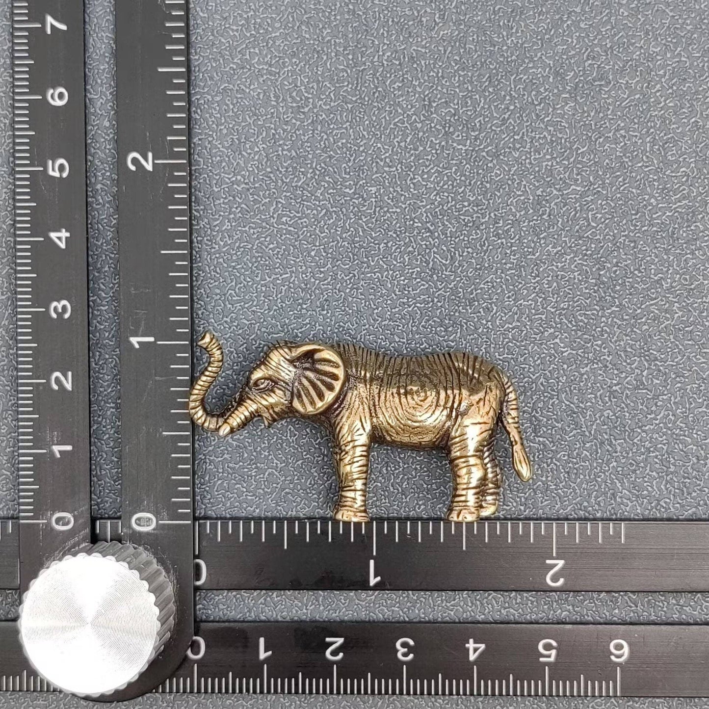 Elephant Brass Mini Figurine - Desktop Ornament/Decor