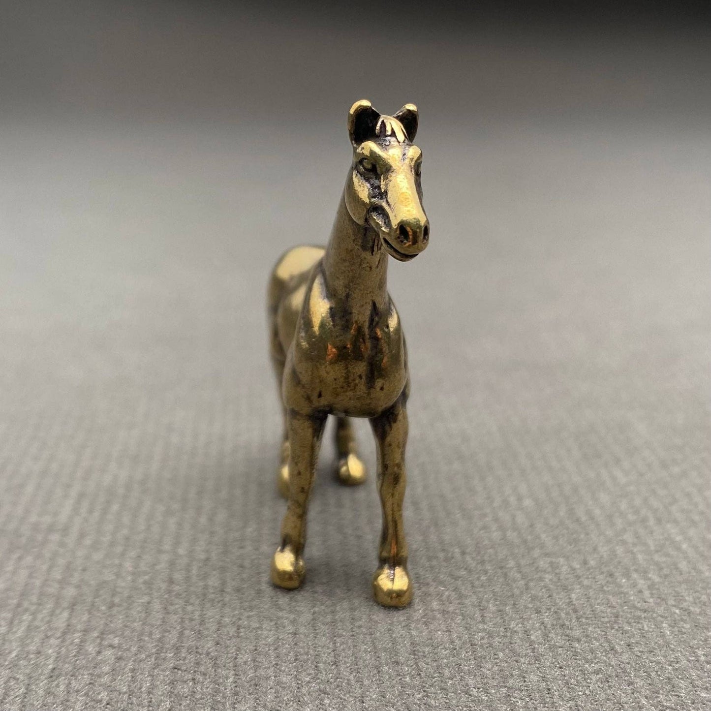 Warhorse Brass Mini Figurine -  Ornament/Desktop Decor
