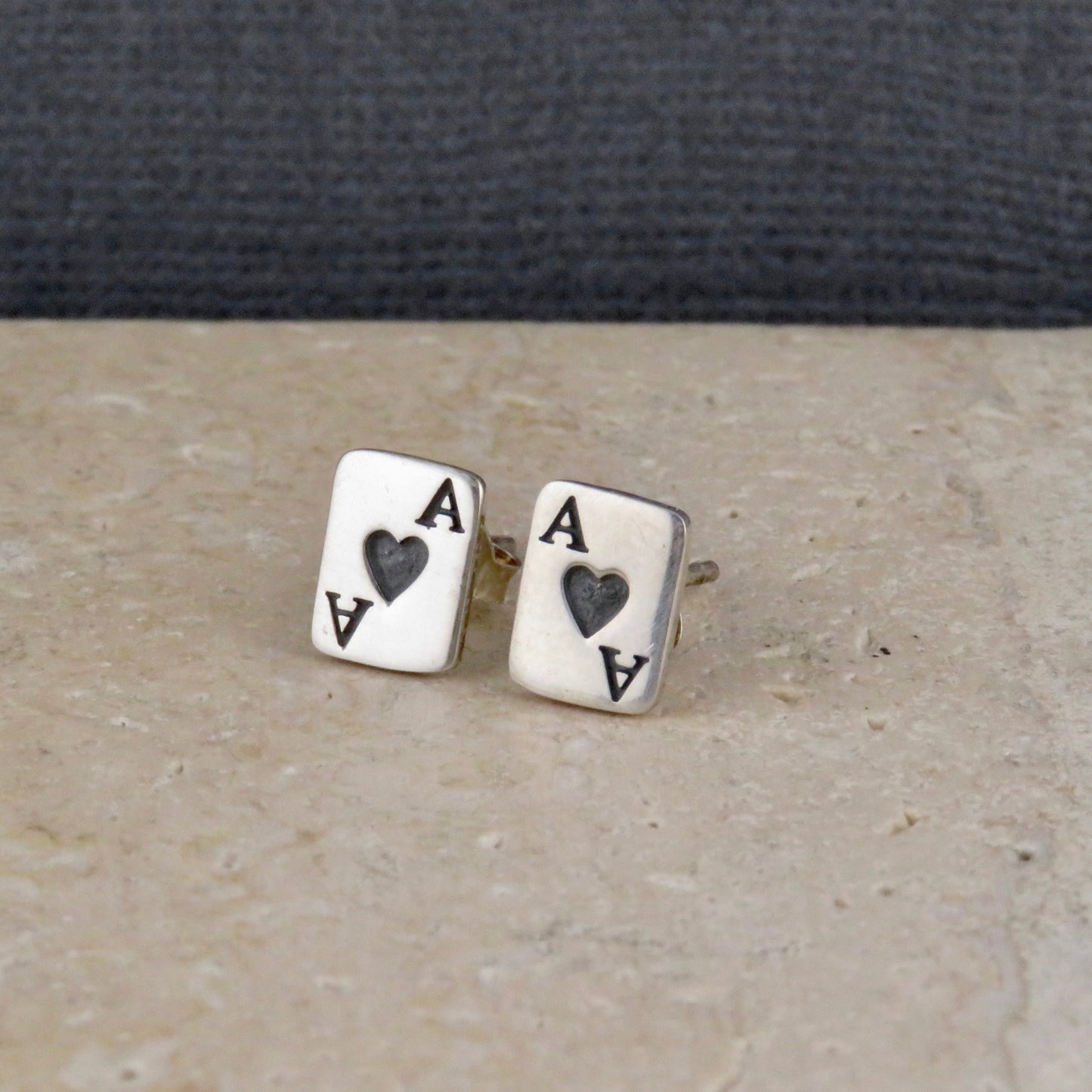 Ace of Hearts Post Earrings