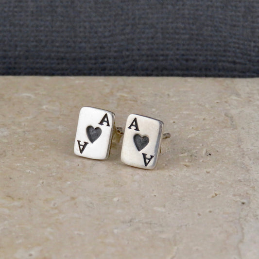 Ace of Hearts Post Earrings