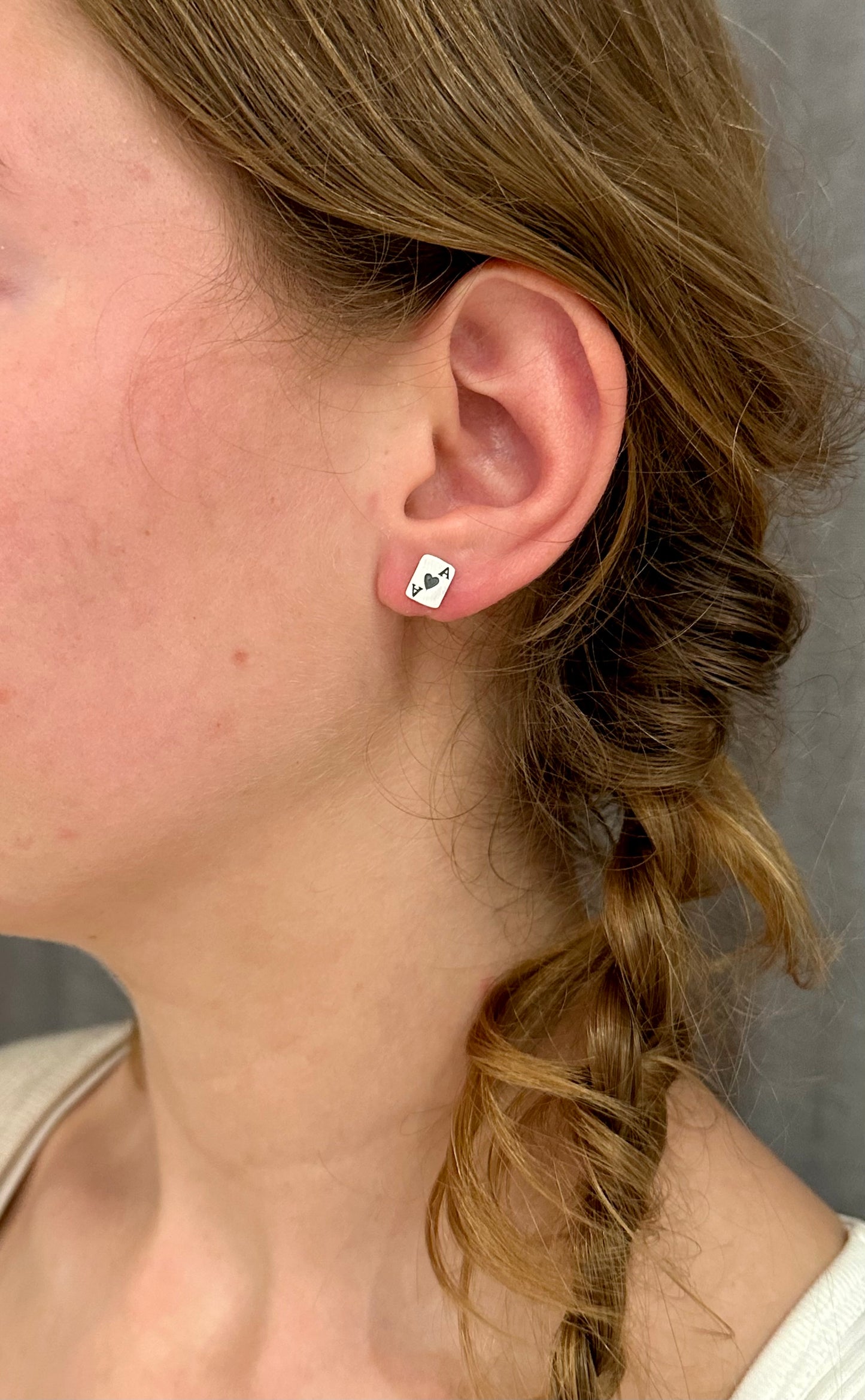Ace of Hearts Post Earrings
