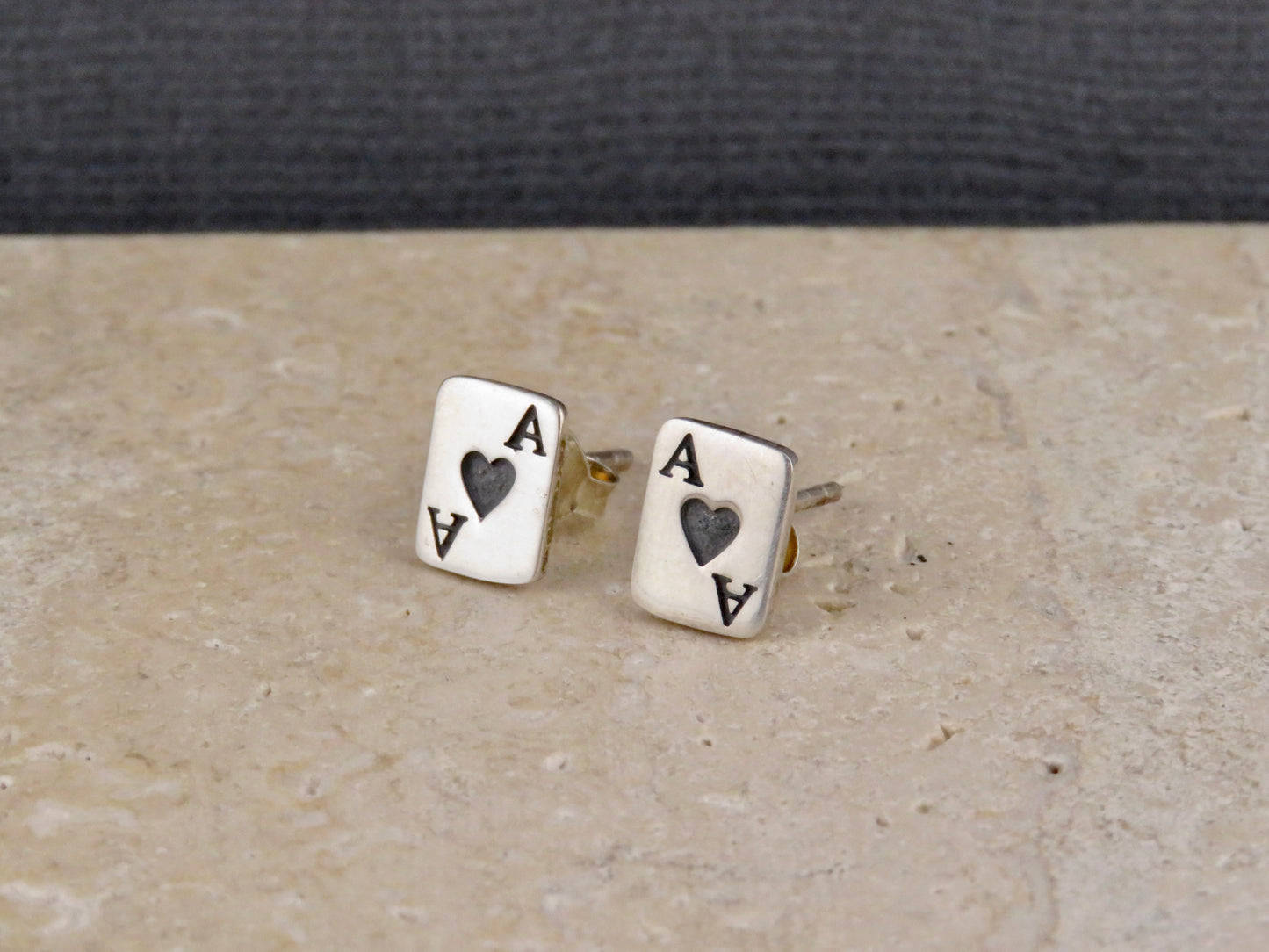 Ace of Hearts Post Earrings