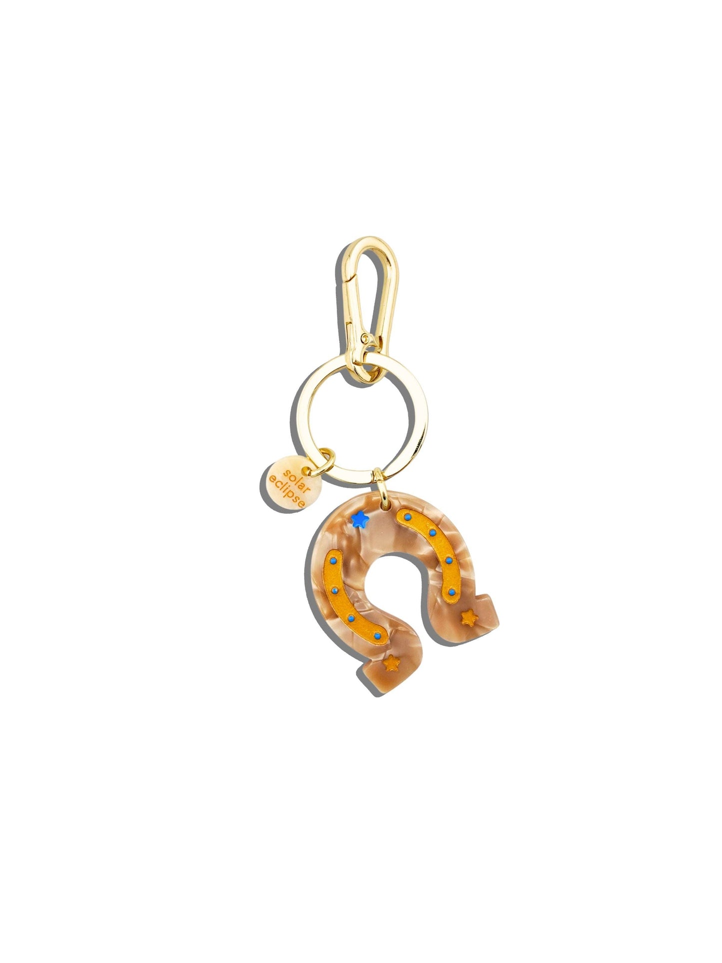 Hand-painted Lucky Horseshoe Bag Charm & Keychain