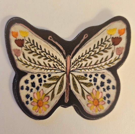 Butterfly Flowers Vinyl Sticker