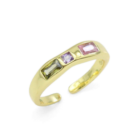 CZ Gold Jewels Ring - Adjustable