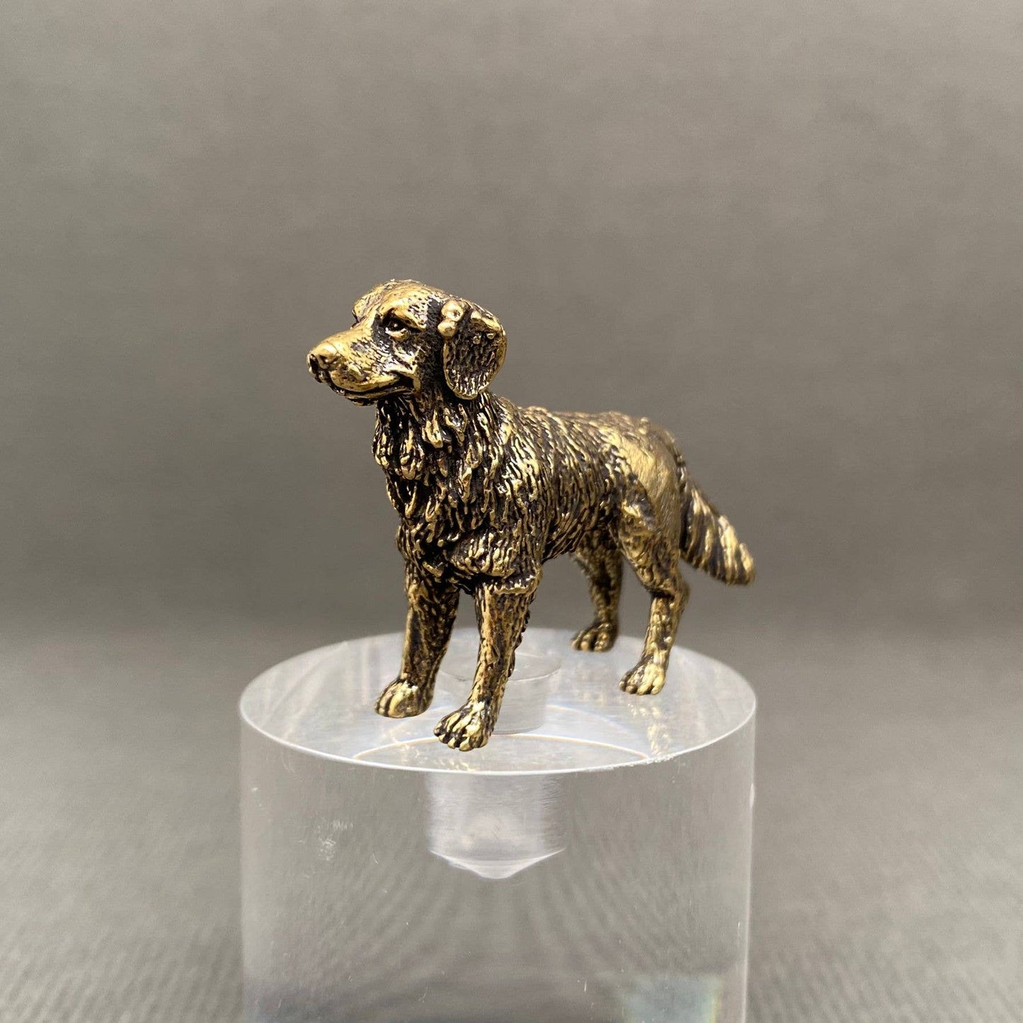 Dog Brass Mini Figurine - Desktop Ornament/Decor