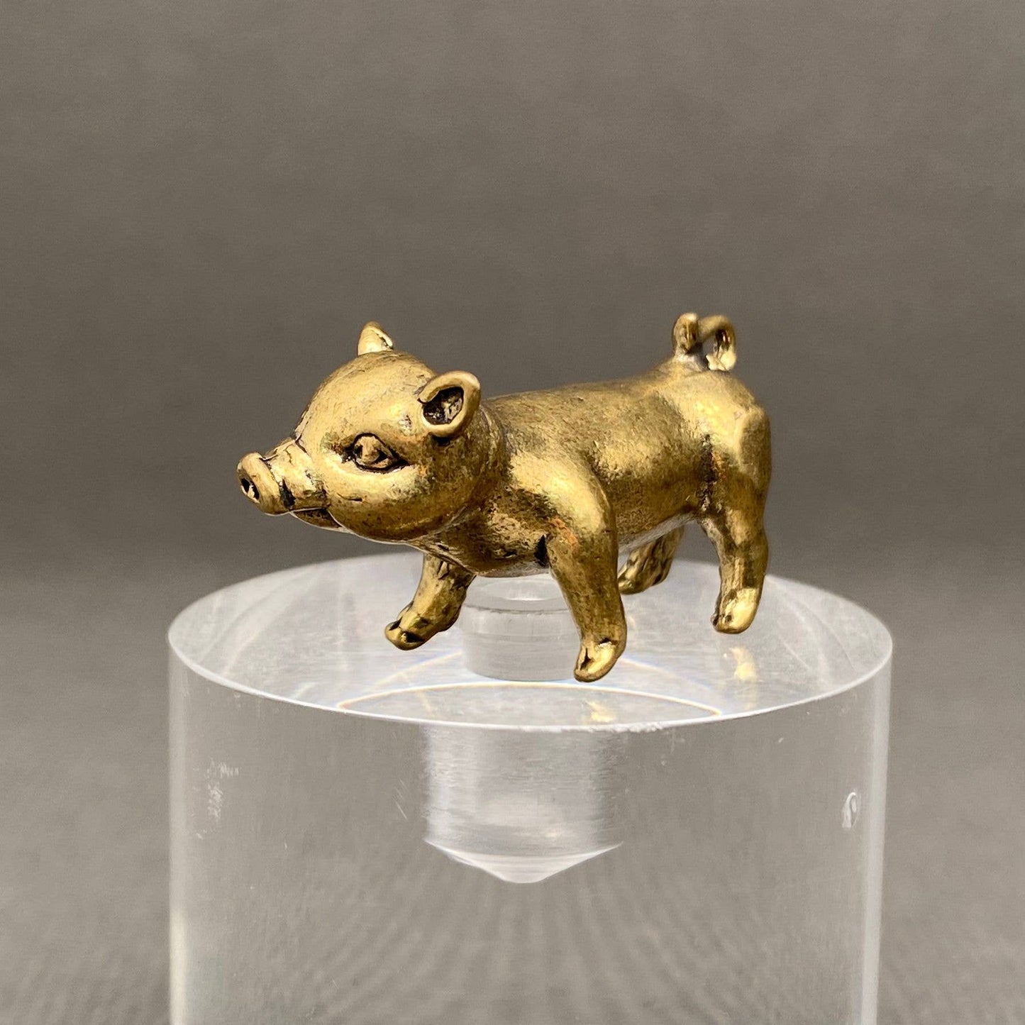 Piglet Mini Brass Figurine - Desktop Ornament/Decor