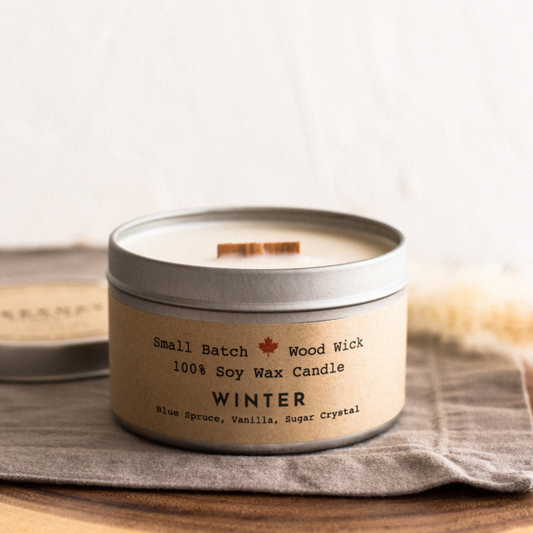 Winter Cabin Candle Tin