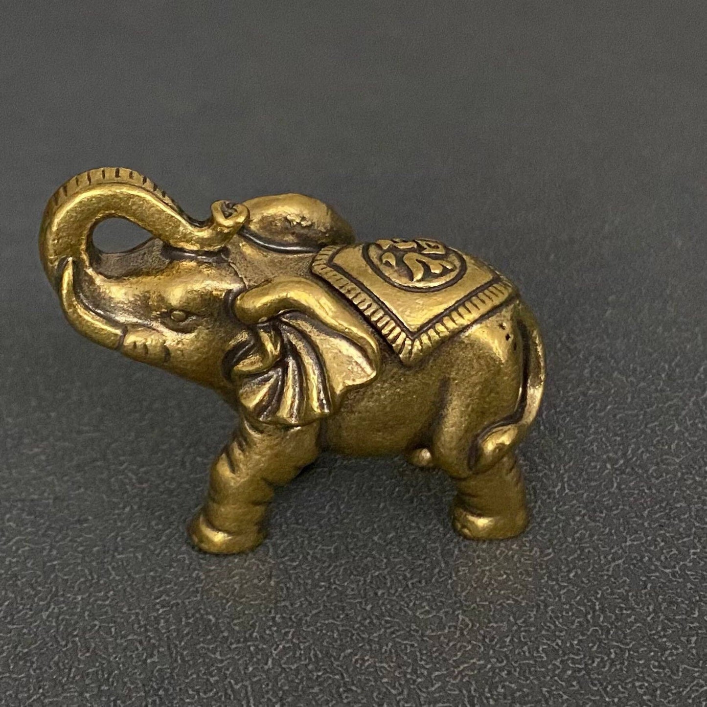 Elephant Brass Mini Figurine - Desktop Ornament/Decor