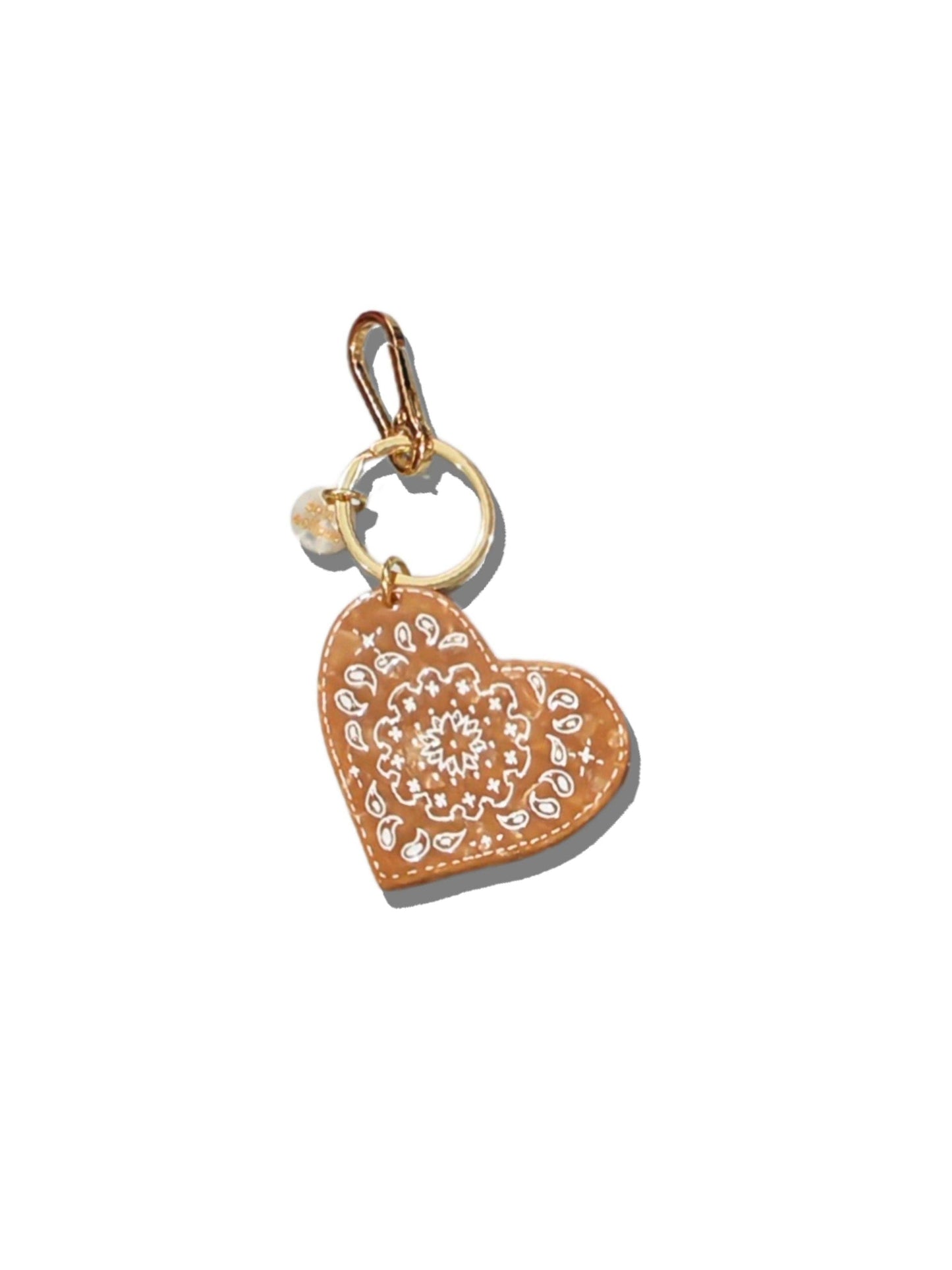 Paisley Heart Bag Charm + Keychain
