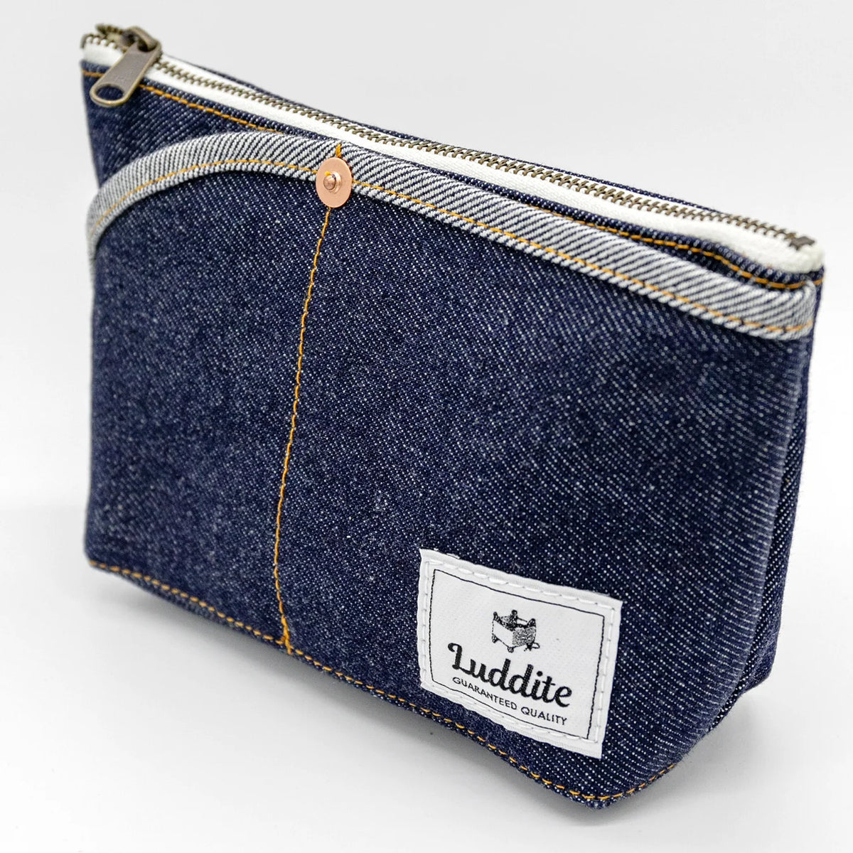 Denim Pouch with Pockets - Made in Japan - Luddite