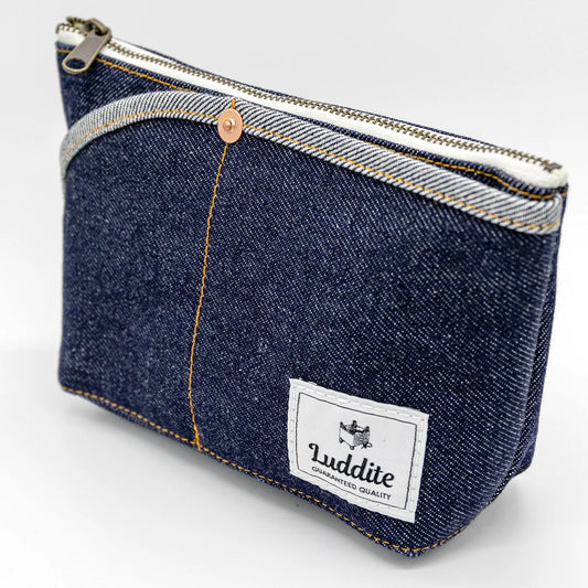 Denim Pouch with Pockets - Made in Japan - Luddite