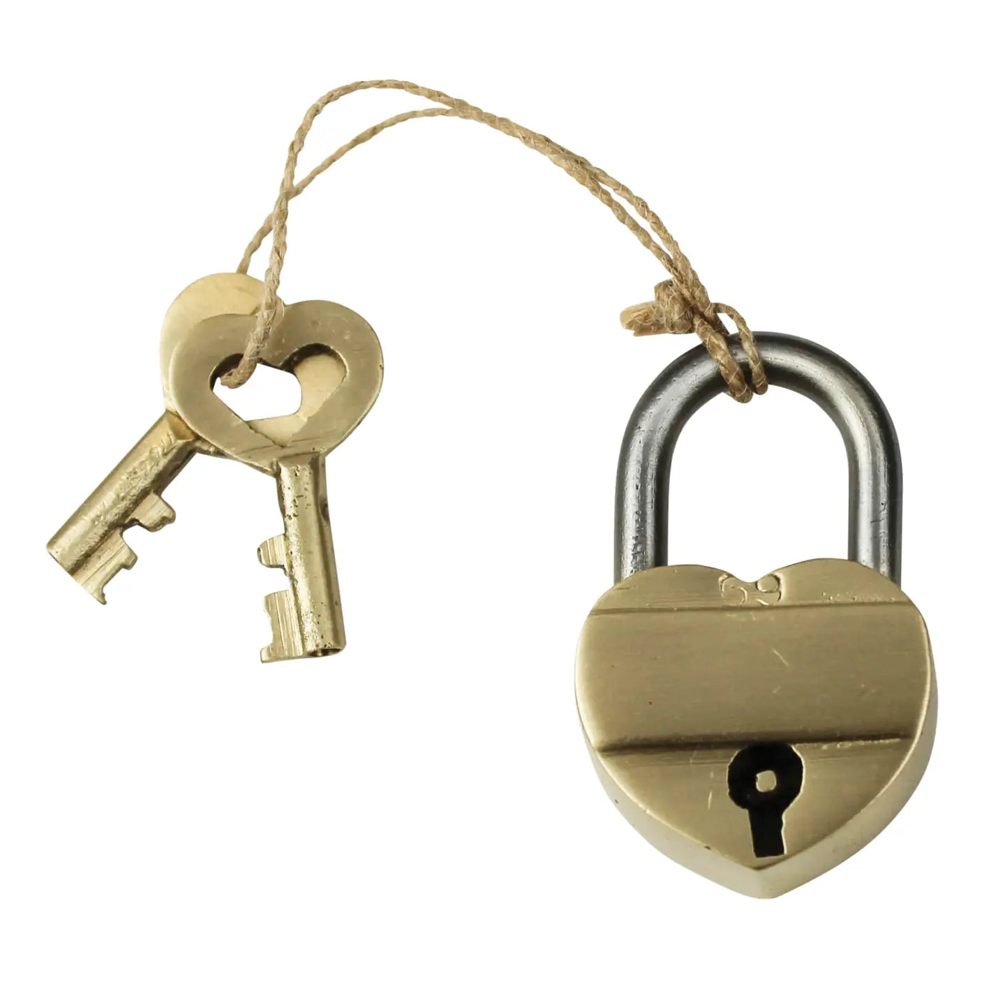 Brass Heart Lock+Key