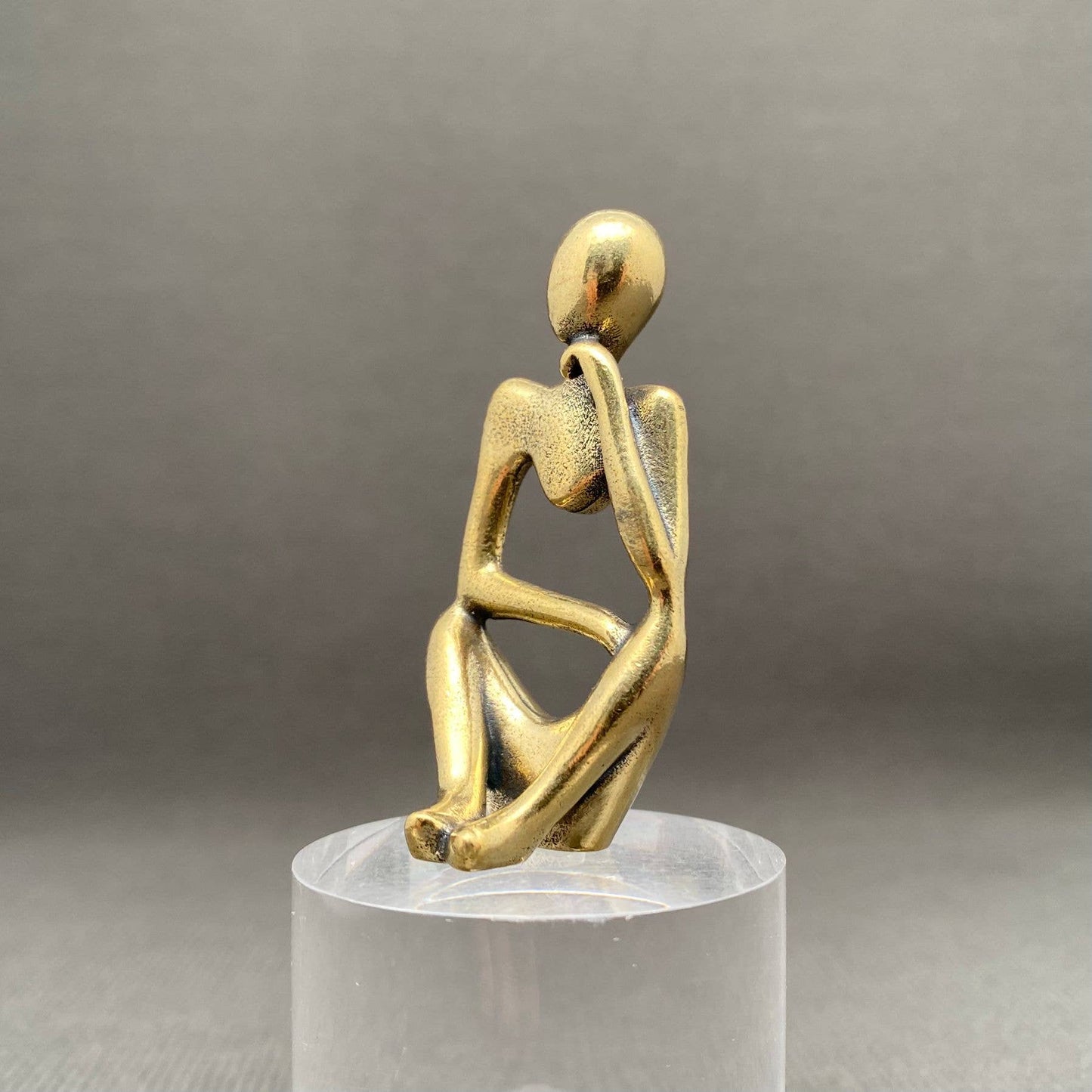 Brass Abstract Desktop Ornament/Decor - 'Pondering Person'