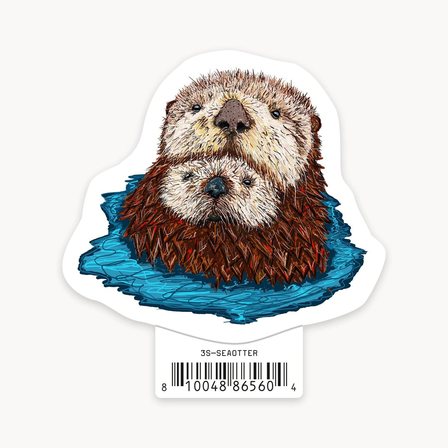 Sea Otter - 3" Art Sticker