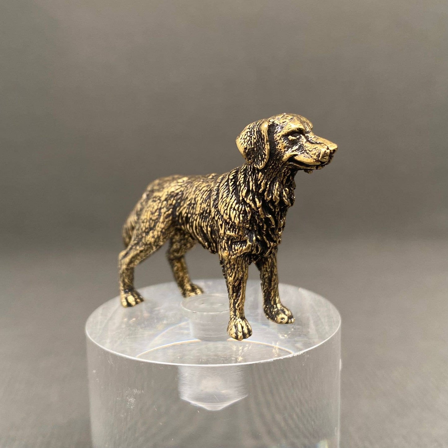 Dog Brass Mini Figurine - Desktop Ornament/Decor