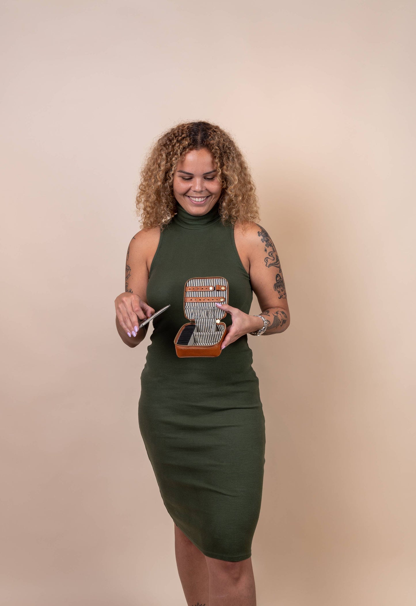 Leather Jewelry Box - Cognac Stromboli Leather