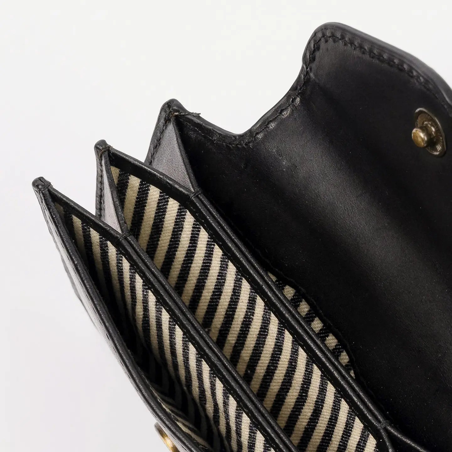 Harmonica Wallet - Black Classic Leather