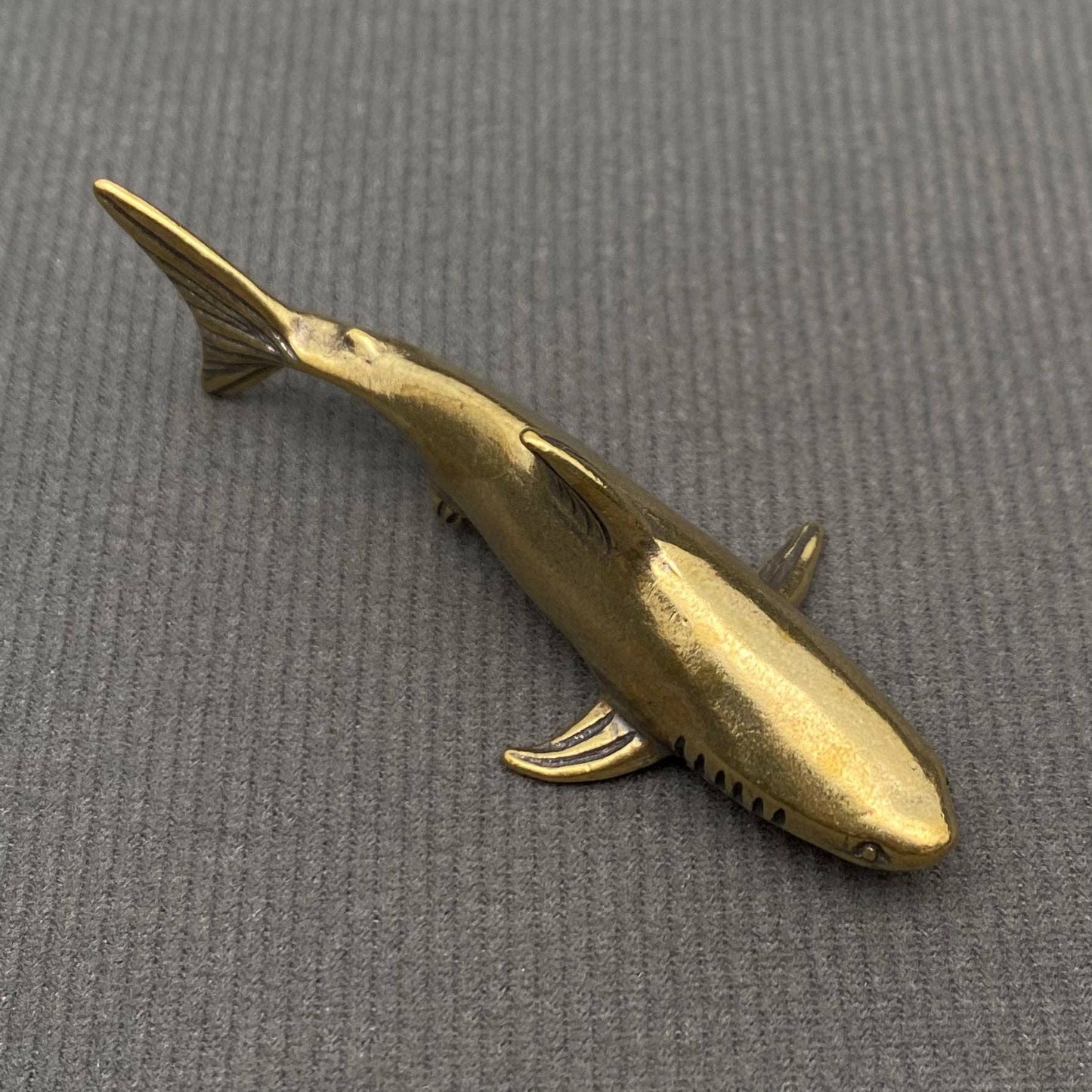 Shark Brass Mini Figurine - Decor/Desktop Ornament