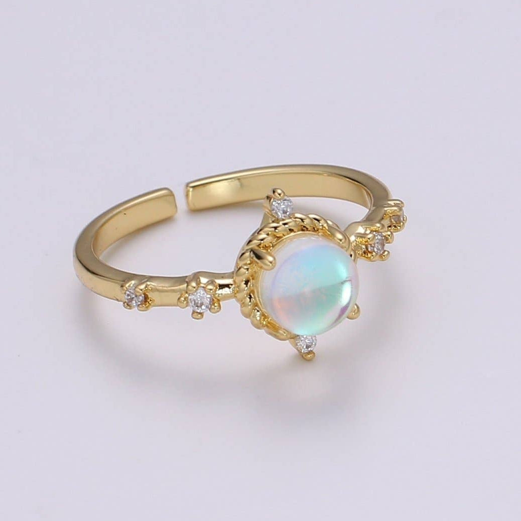 Opalescent Moonstone Gem Ring GF - Adjustable