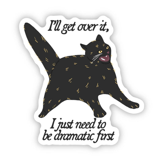 Dramatic Black Cat Sticker