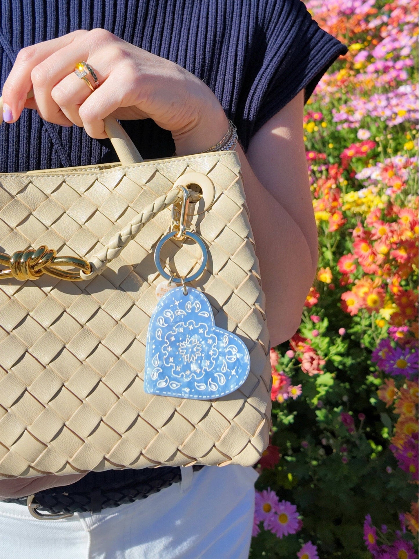 Paisley Heart Bag Charm + Keychain