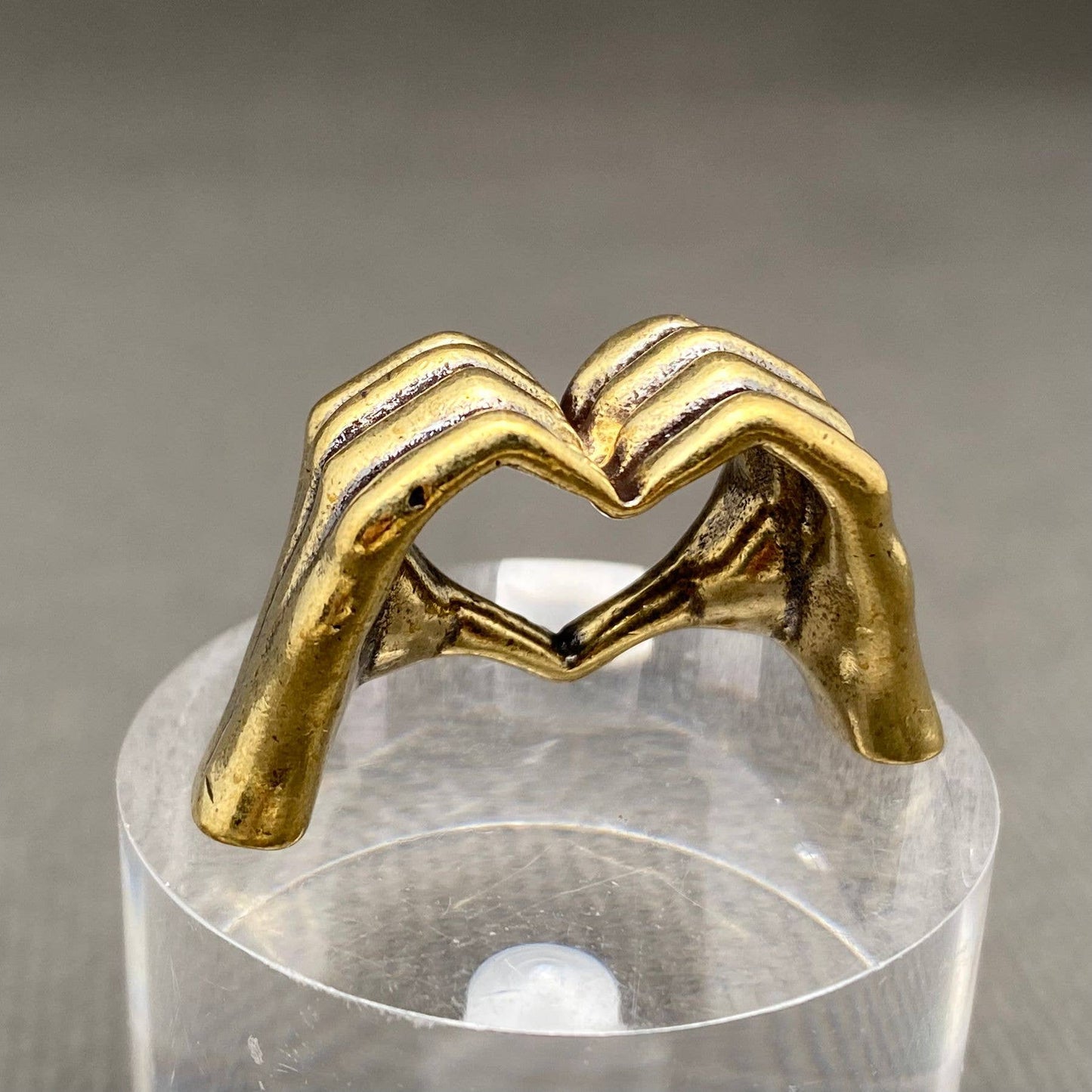Heart Hands Gesture Mini Brass Sculpture