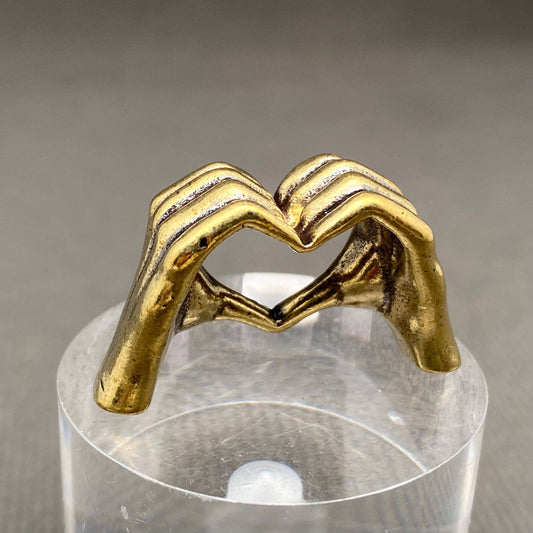 Heart Hands Gesture Mini Brass Sculpture