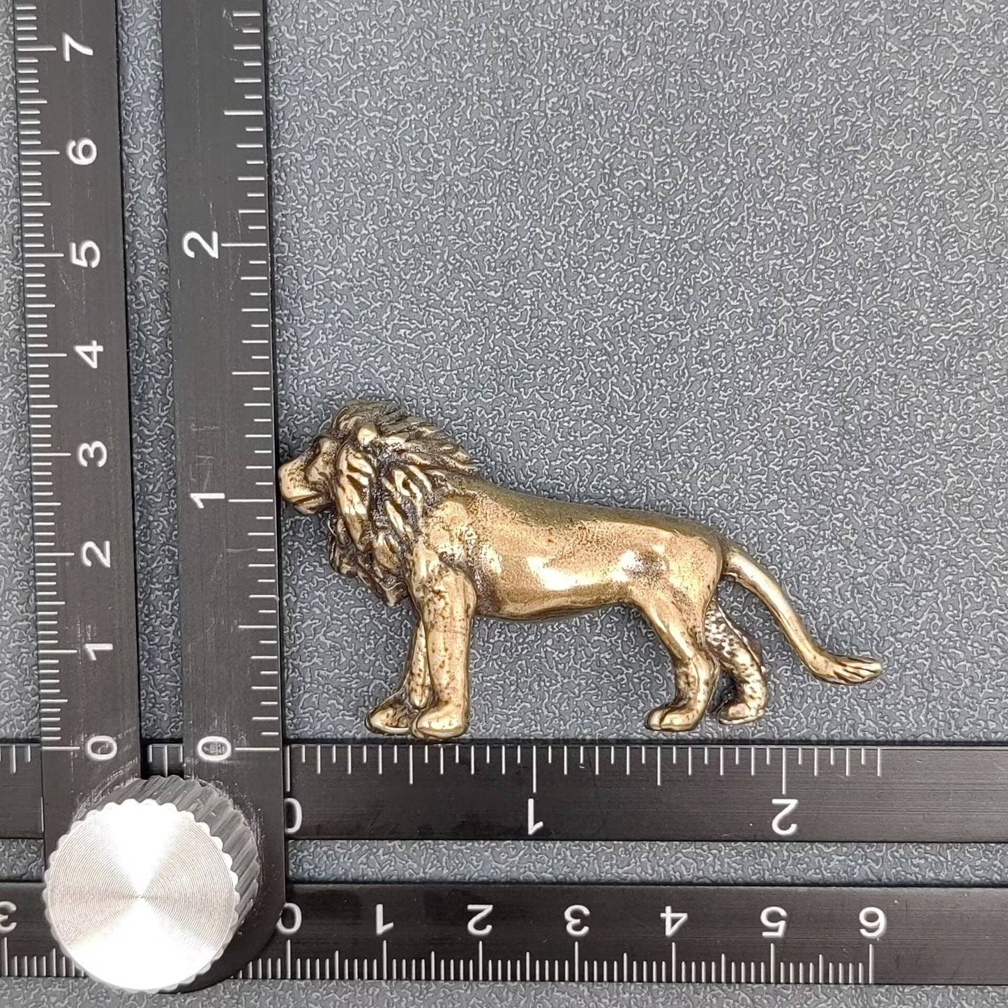 Lion Brass Mini Figurine - Desktop Ornament/Decor