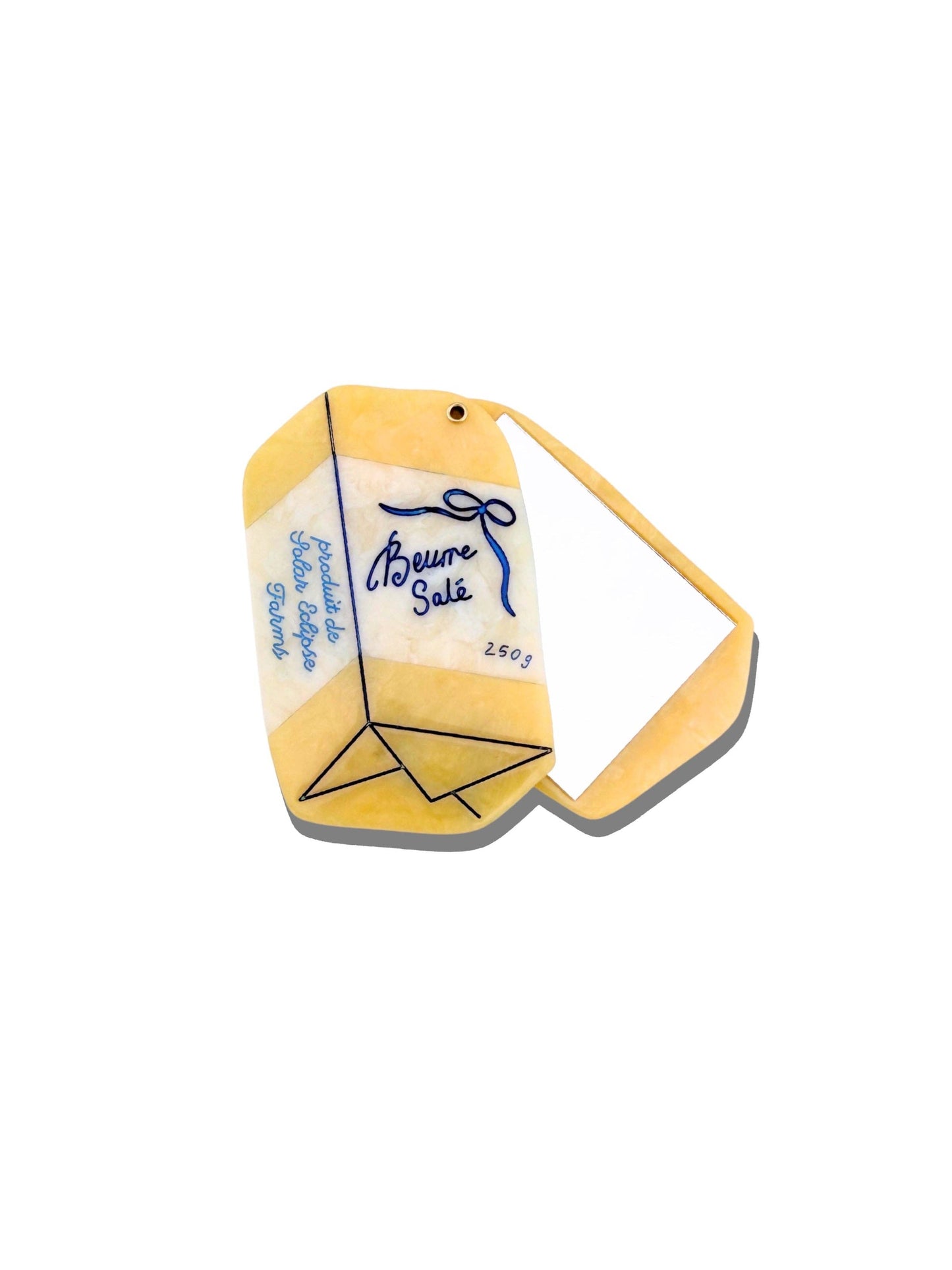 Hand-painted French Butter Compact Mirror