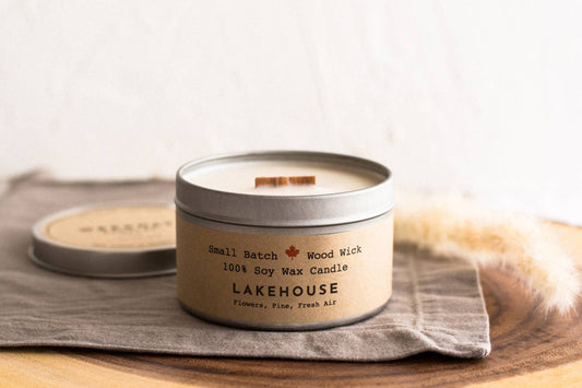Lakehouse Cabin Candle Tin