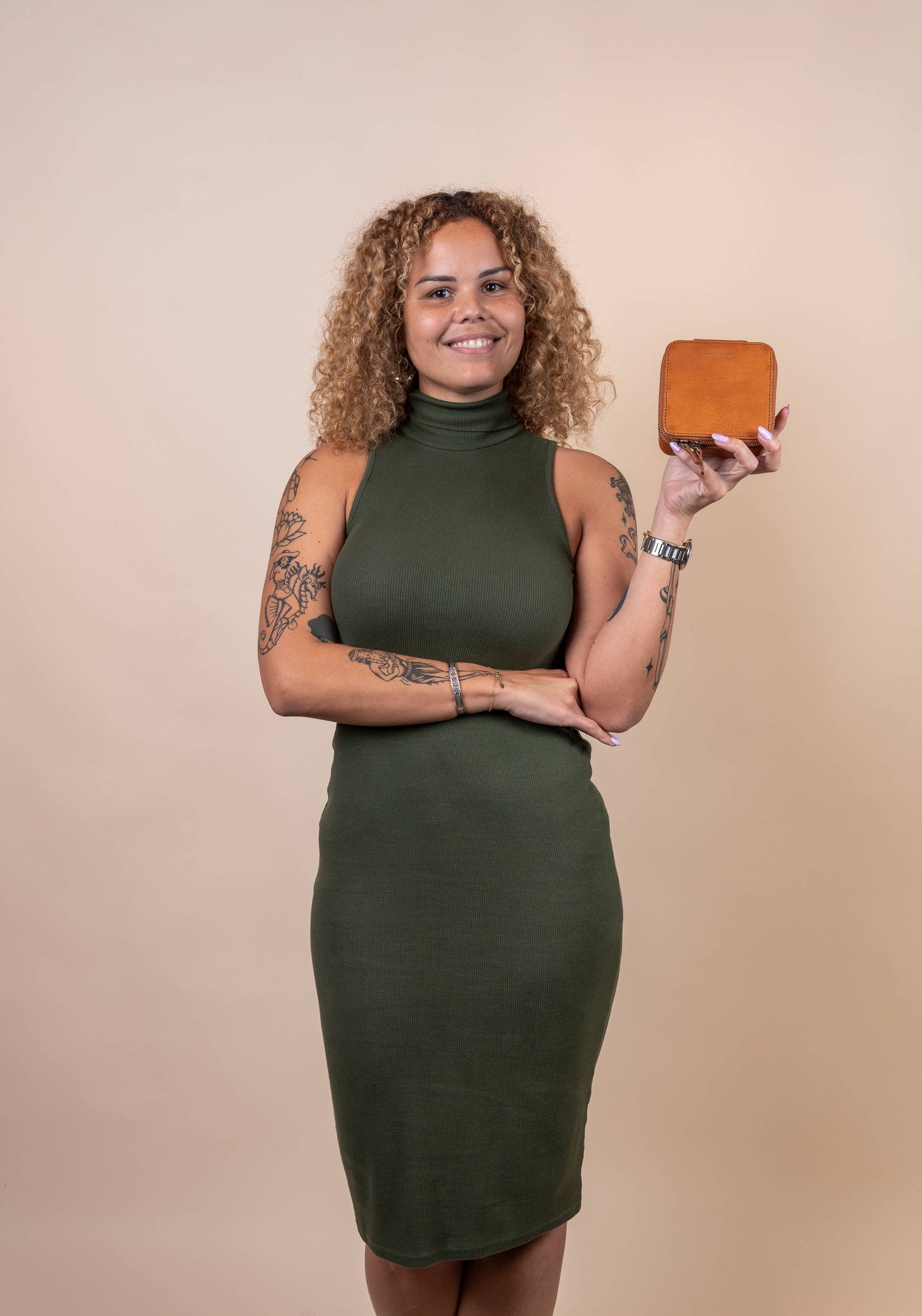 Leather Jewelry Box - Cognac Stromboli Leather