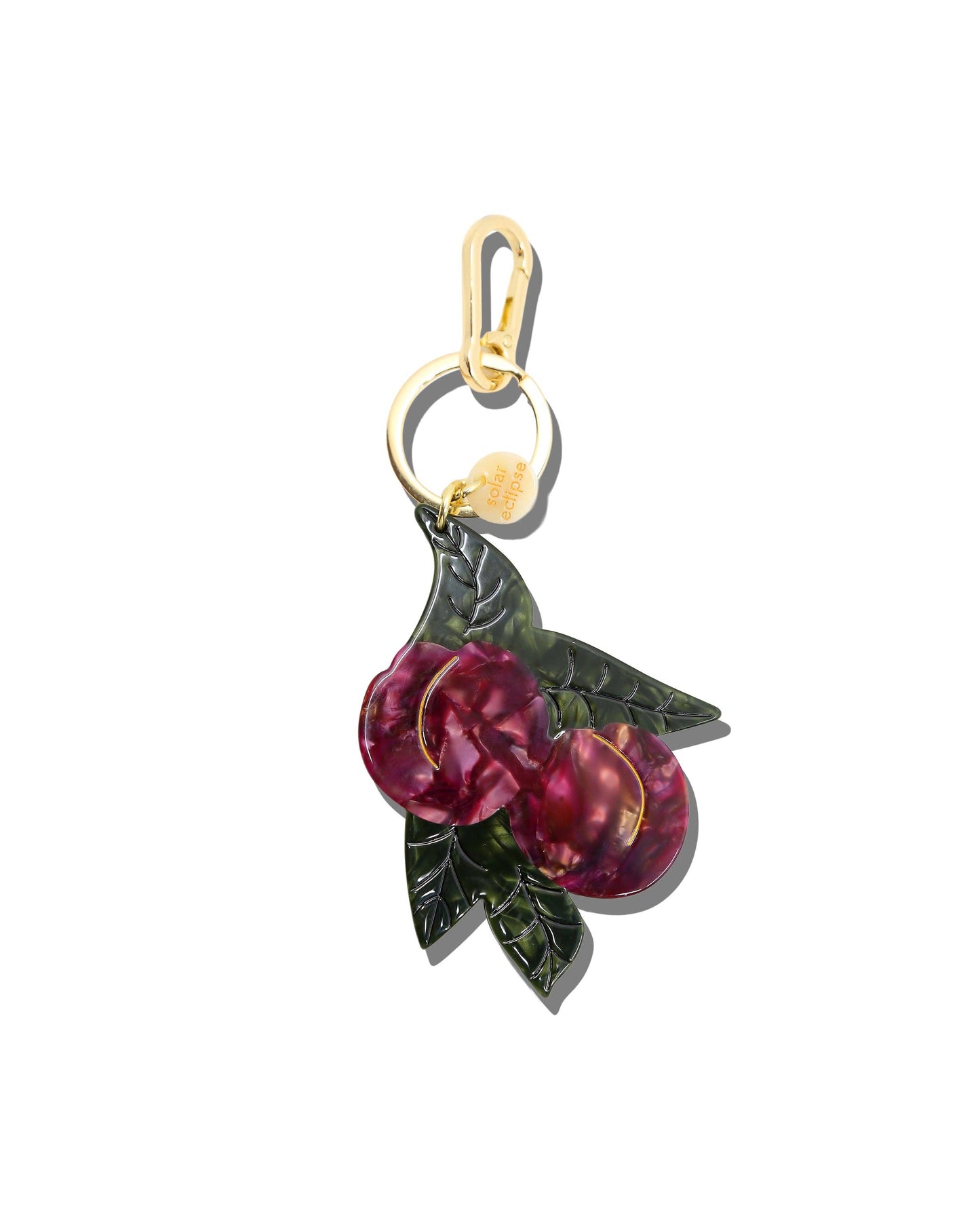 Hand-painted Japanese Plum  Bag Charm + Keychain