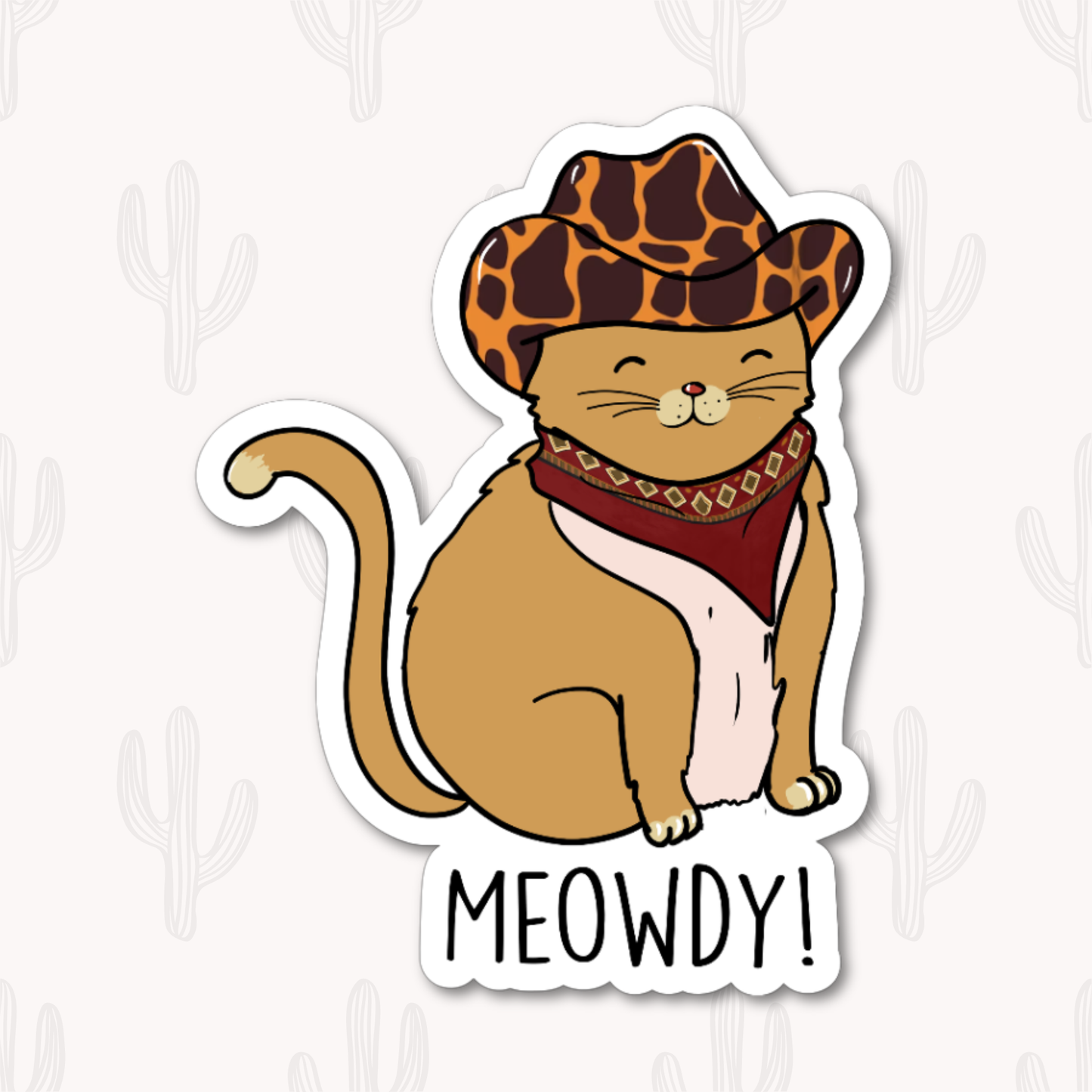 Meowdy Cowboy Cat Sticker