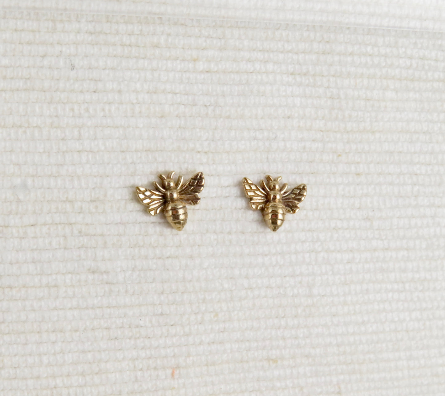 Bee Post Earrings - Bronze